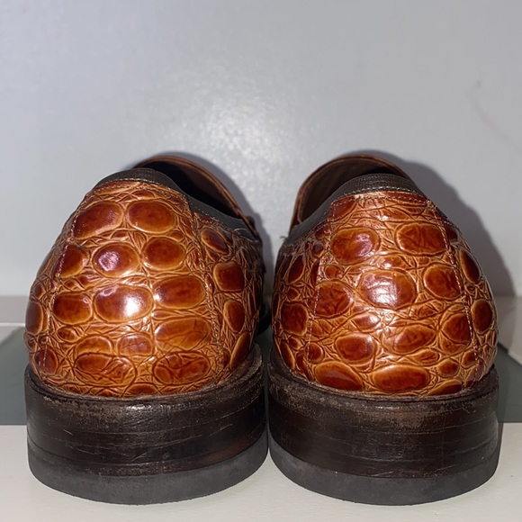 Vintage ALLEN EDMONDS MALIBU 2 TNE ALLIGATOR/ PATENT LOAFER-Mens Size 8.5 - Picture 11 of 16